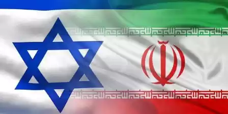 Ilustrasi Bendera Israel dan Iran