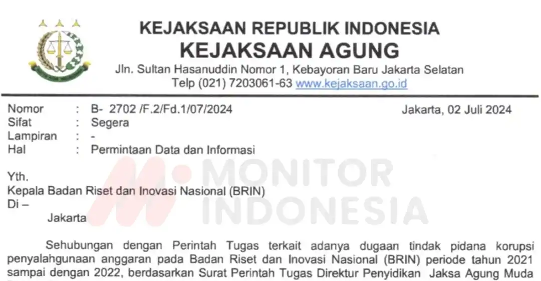 Tanda Tanya Penyidikan Korupsi BRIN di Kejagung